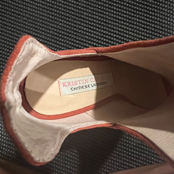 KRISTIN CAVALLARI X CHINESE LAUNDRY RUST SUEDE LASH BOOTIE Sz 5.5 - Picture 5 of 5